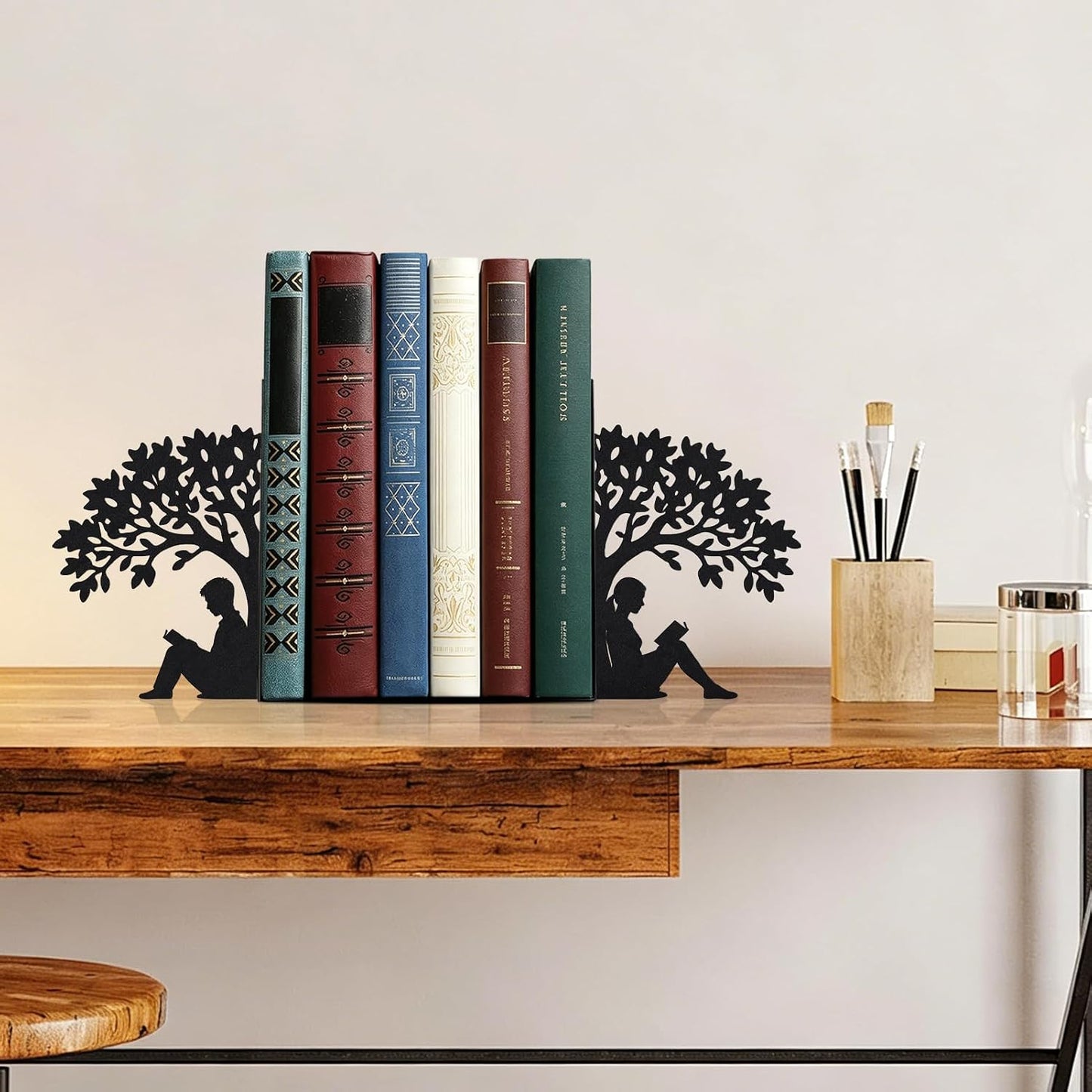 Metal Bookends for Heavy Books / Figure Bookends / Black