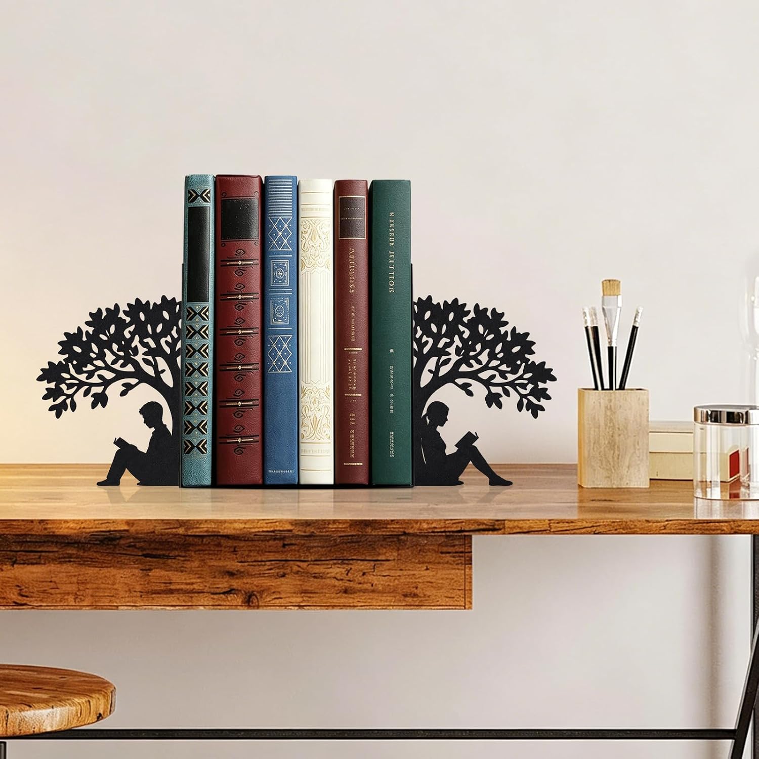 Metal Bookends for Heavy Books / Figure Bookends / Black