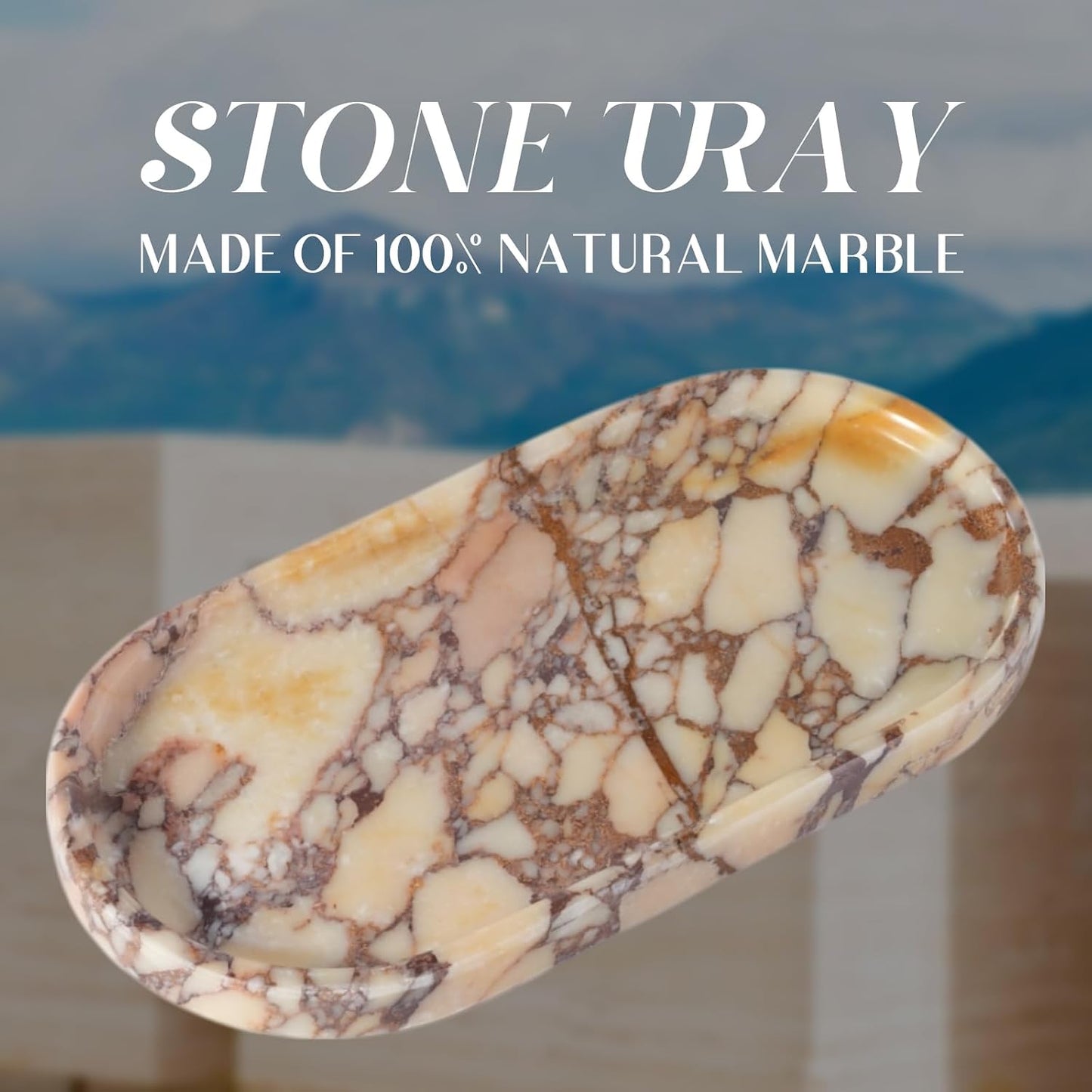 Marble Tray for Decor / Calacatta Viola / 10 x 5 x 0.7 / Natural