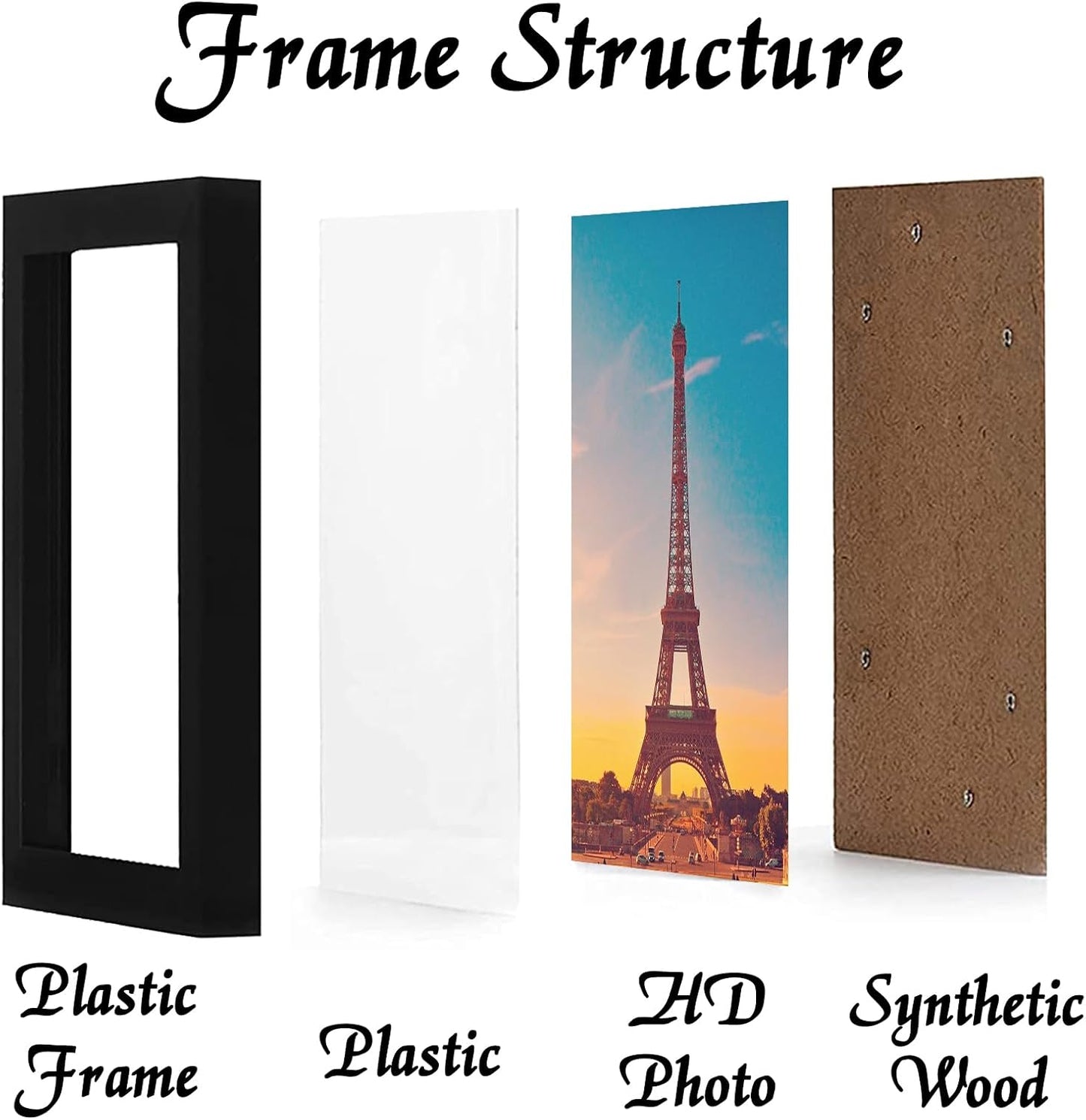 20x24 Picture Frame Set of 5, Black Photo Frames for Gallery Wall Hanging | High-Clarity Clear Panel, Horizontal &