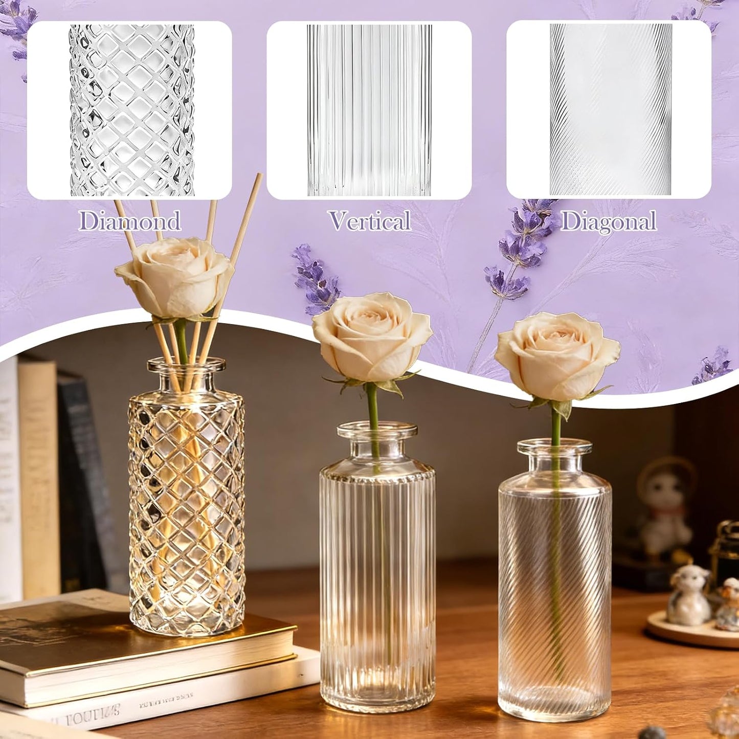 Glass Bud Vases / Clear / Set of 30