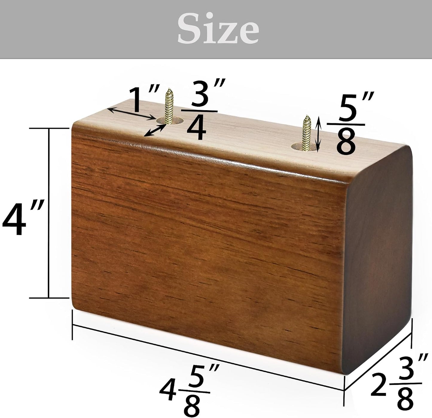 Wood Bed Risers / Brown / 4 Inch