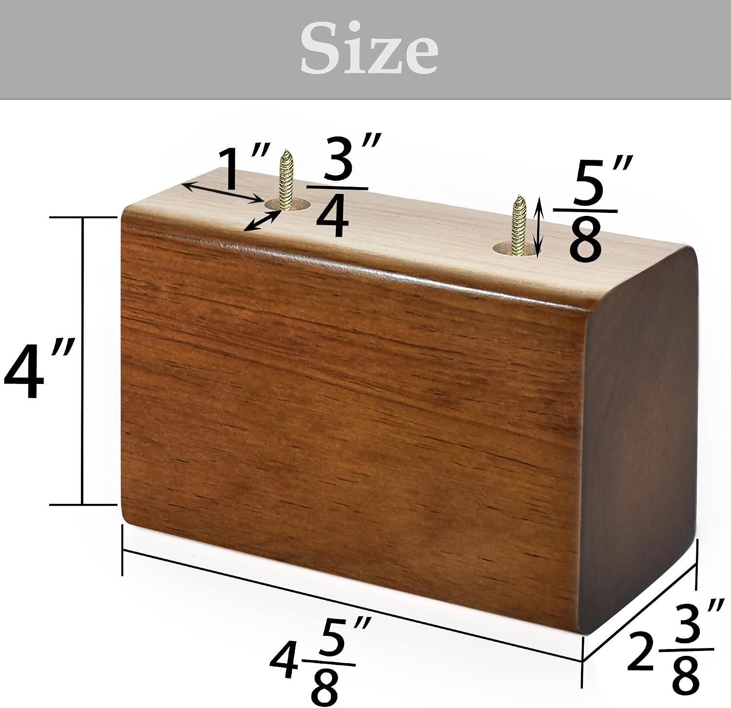 Wood Bed Risers / Brown / 4 Inch