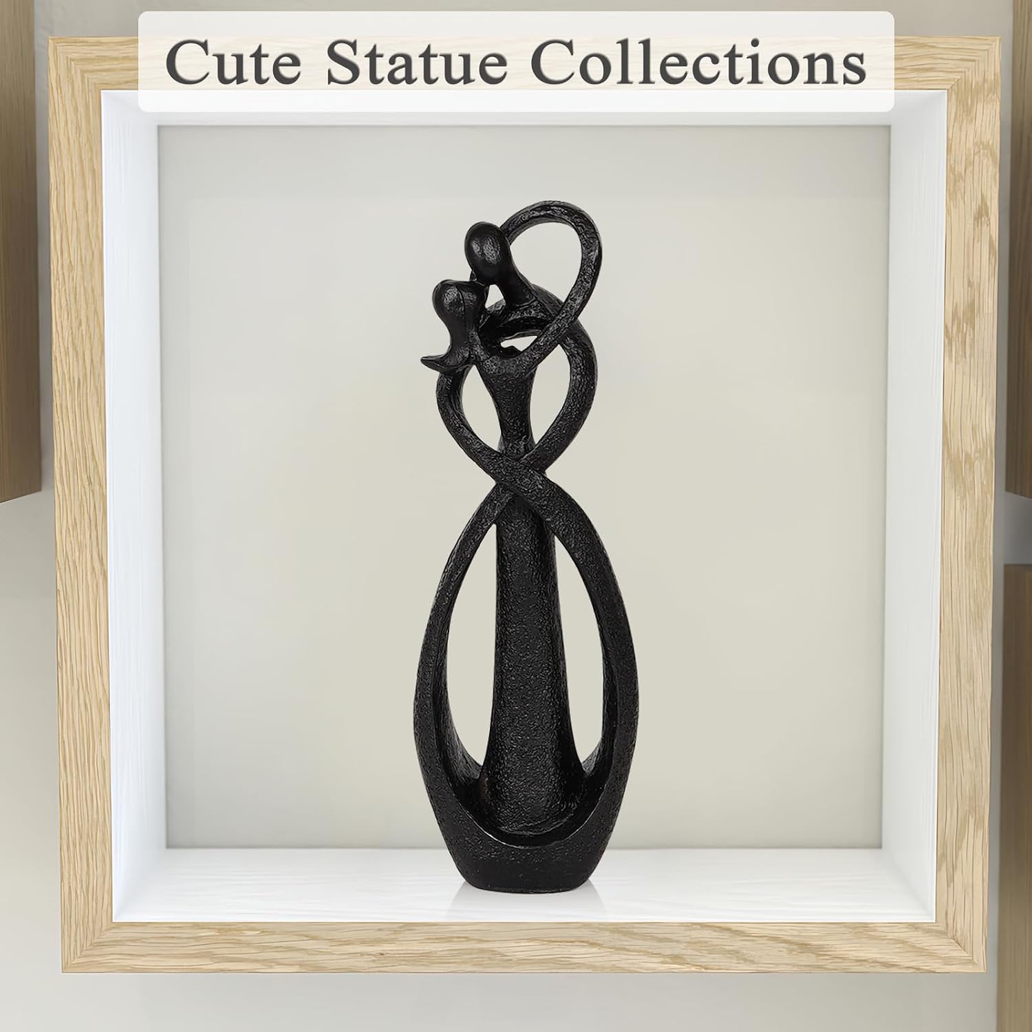 Kissing Lovers Statue Abstract Sculpture Resin Statues / Black / Small