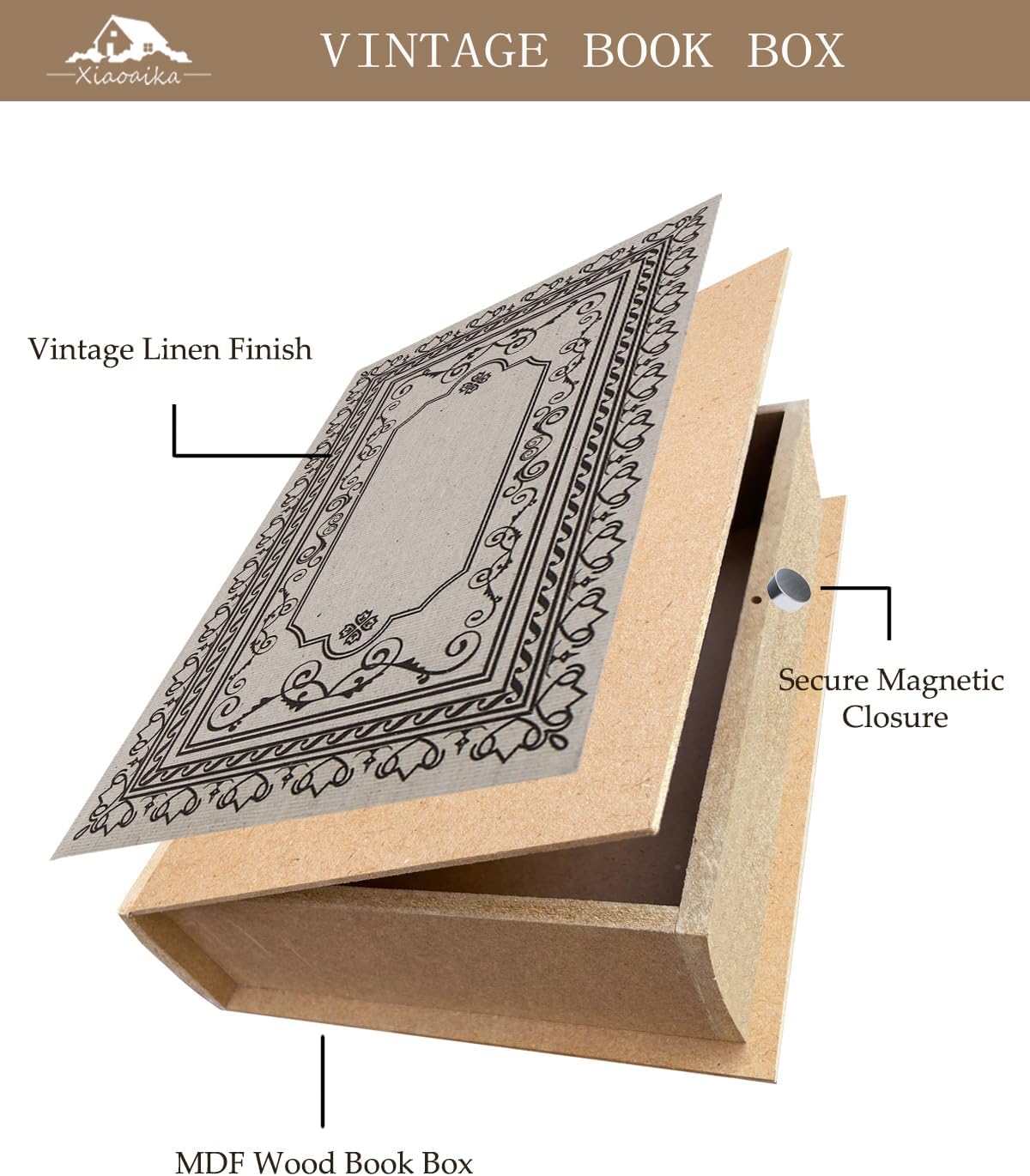 Vintage Faux Book Boxes / 1 x Geometric
