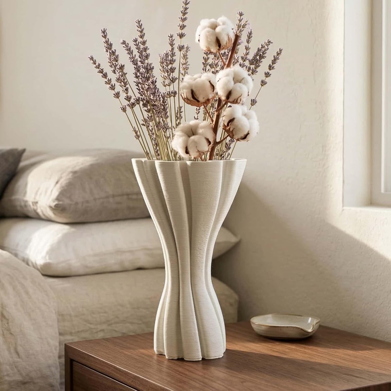 Minimalist White Ceramic Vase / White-a, 7.87 Inch