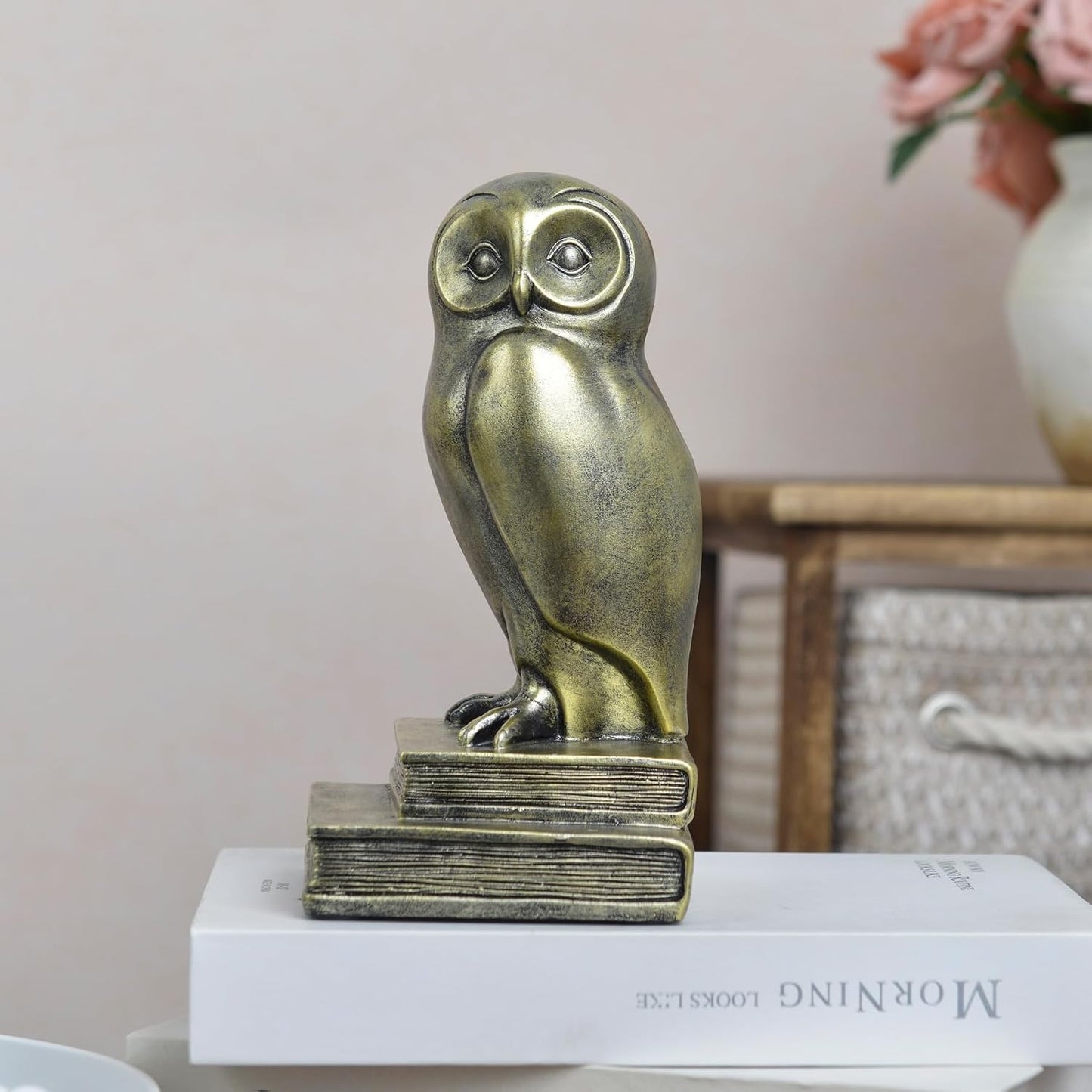 Vintage Owl Bookends / Gold