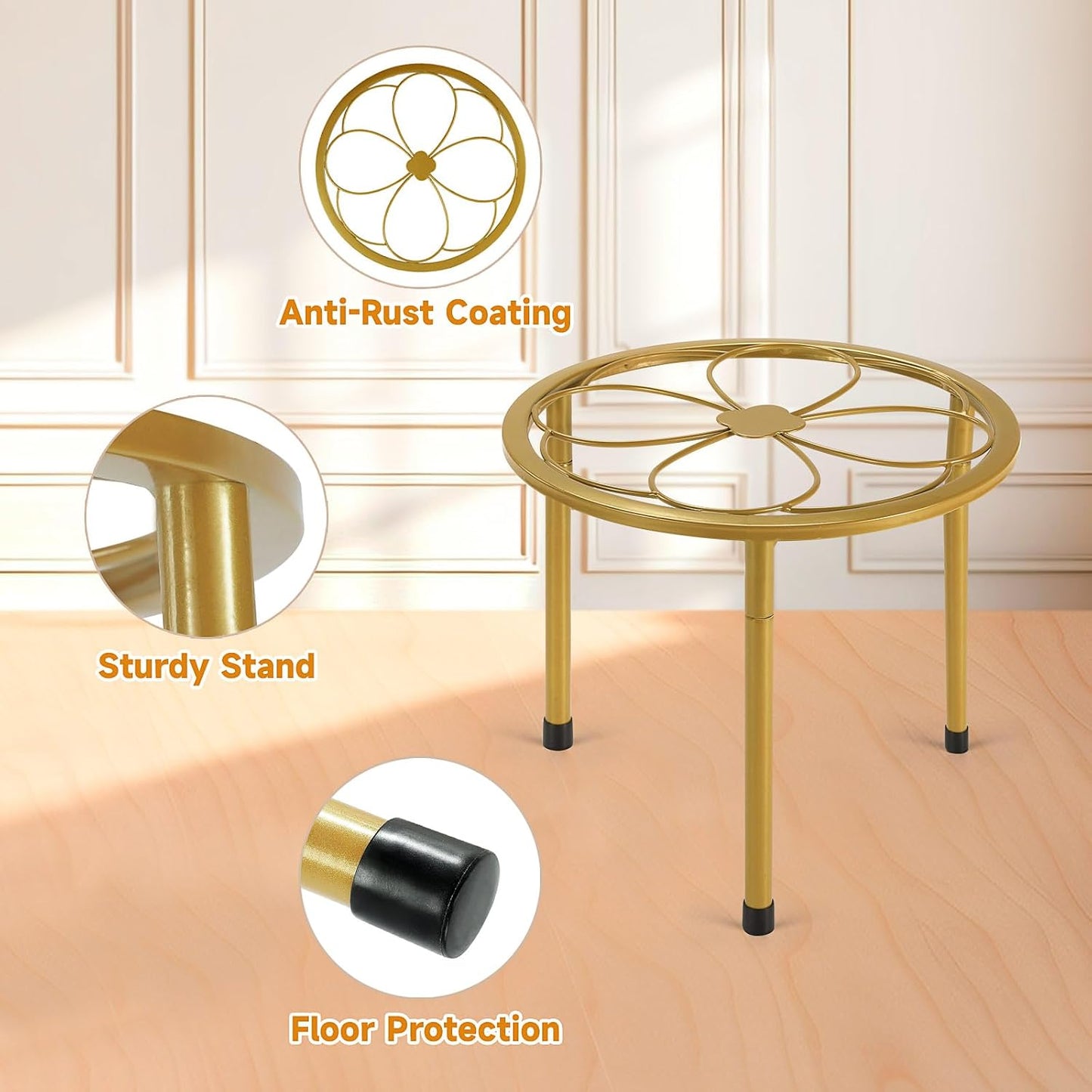 Amaoot 5 Pack Metal Plant Stand, Iron Plant Stands for Indoor and Outdoor | Flower Pot Stands for Multiple Plant, Black