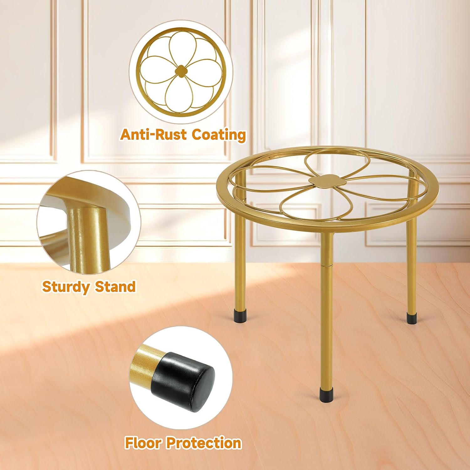 Amaoot 5 Pack Metal Plant Stand, Iron Plant Stands for Indoor and Outdoor | Flower Pot Stands for Multiple Plant, Black