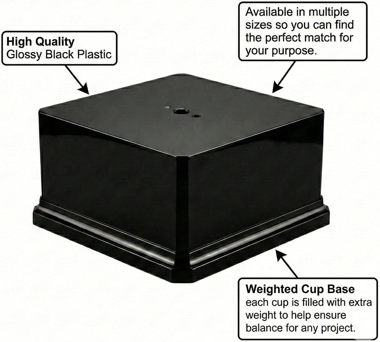 Gloss Display Base / 4.5 x 4.5 x 2.5 / Black