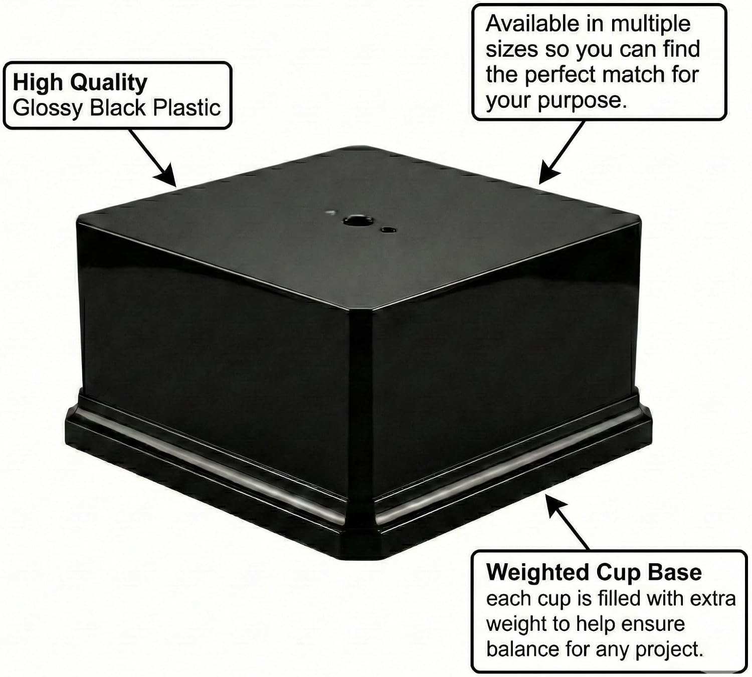 Gloss Display Base / 4.5 x 4.5 x 2.5 / Black