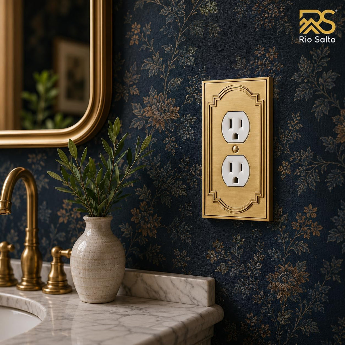 Rio Salto Gold Duplex Outlet Covers Receptacle Wall Plates Light Switch Cover Plate Electrical Socket Covers — Heritage