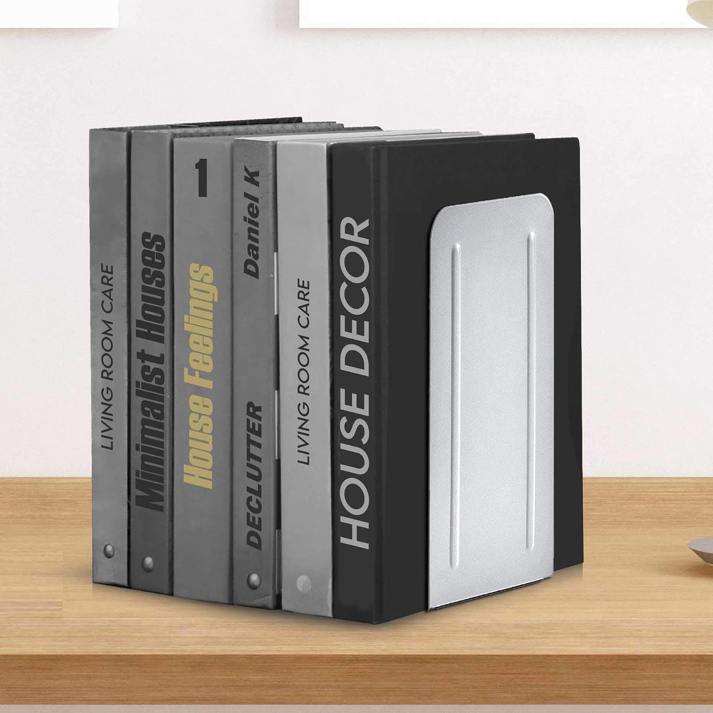 Heavy Duty Steel Metal Book Ends / White