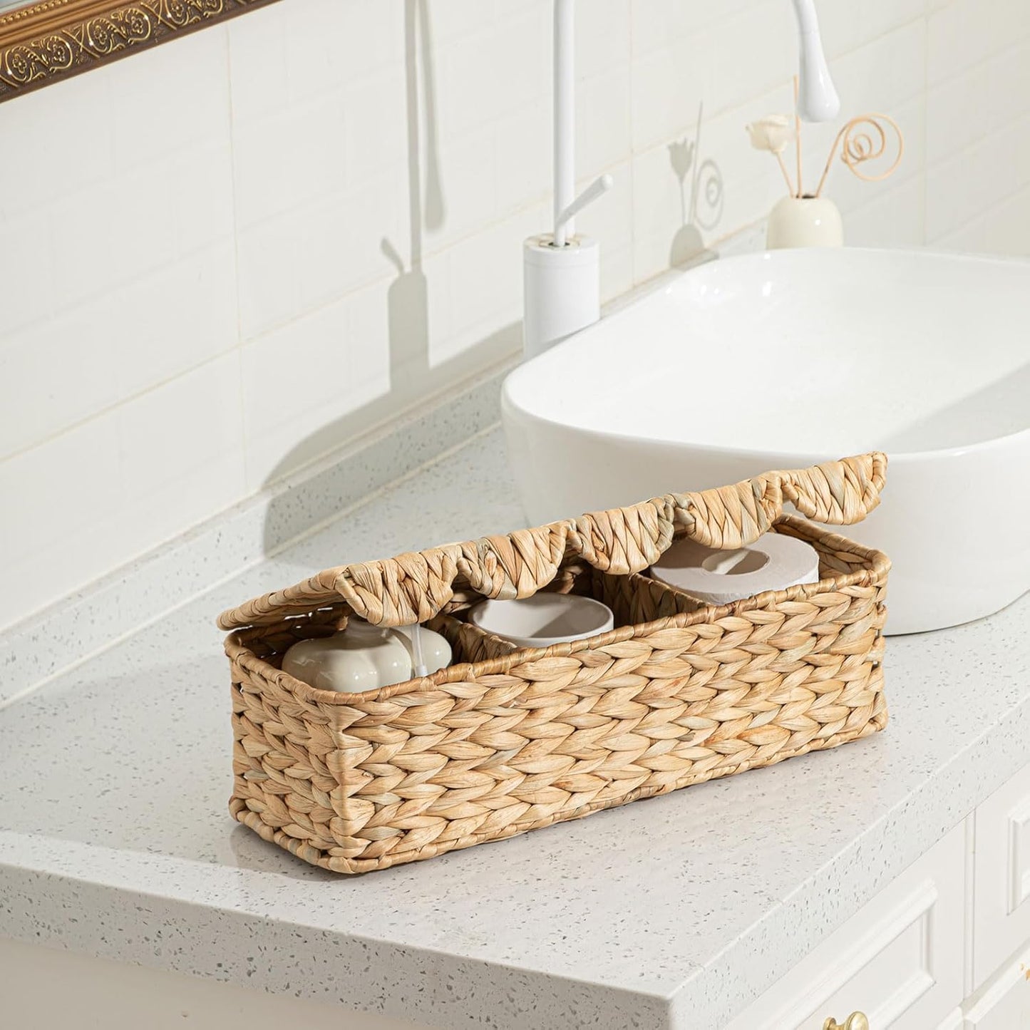 Woven Storage Basket / 3 Compartments
