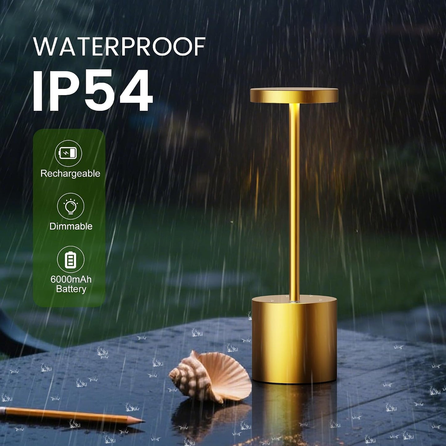 SAKRINGT Cordless Table Lamp Rechargeable, 5000mAh Battery Operated Portable Table Light,Dimming LED Table Lamp for