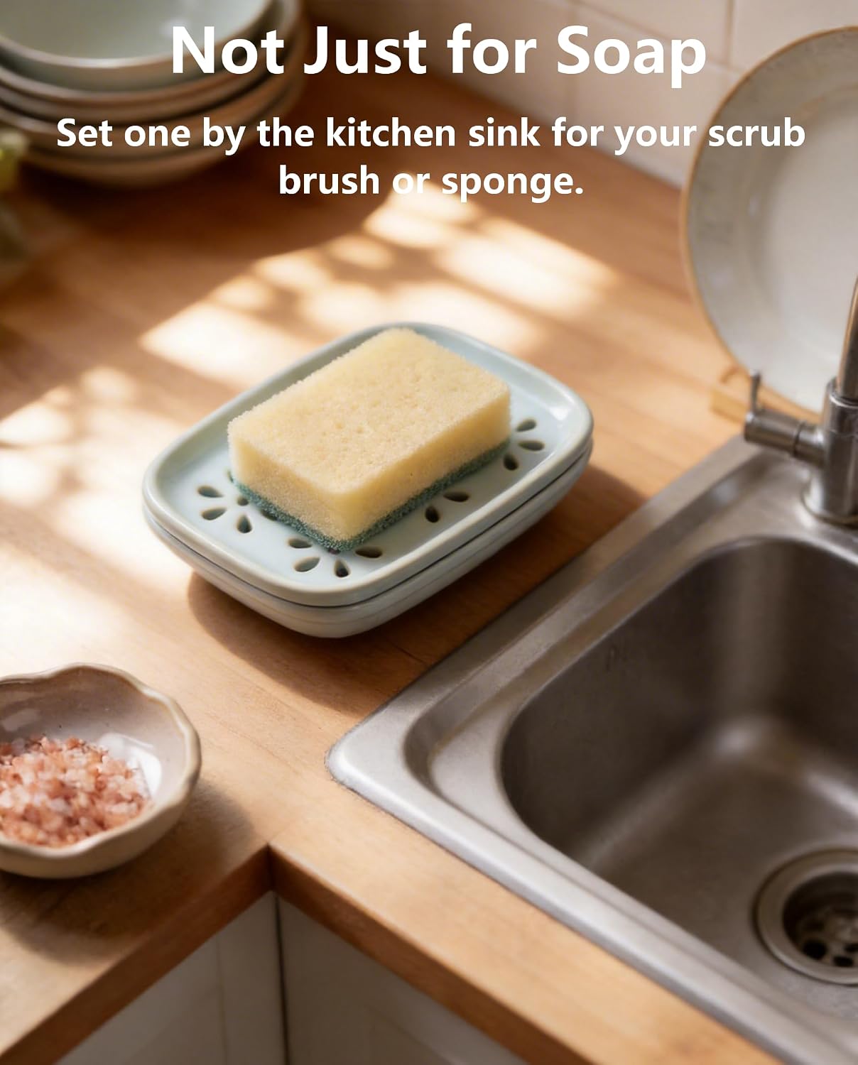 2-Tier Soap Holder for Bar Soap Sponge / Blue