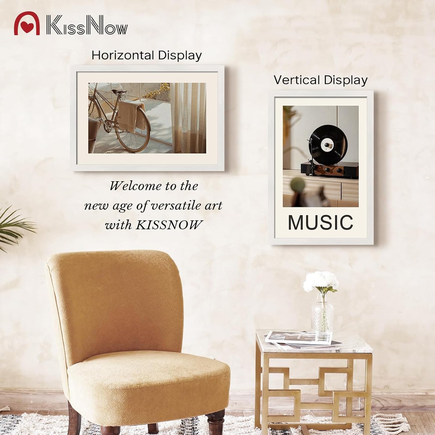 16x24 Picture Frame, White Solid Wood, 2 Pack, Wall Hanging for Art | Thick & Wide Border, HD Plexiglass, Horizontal or