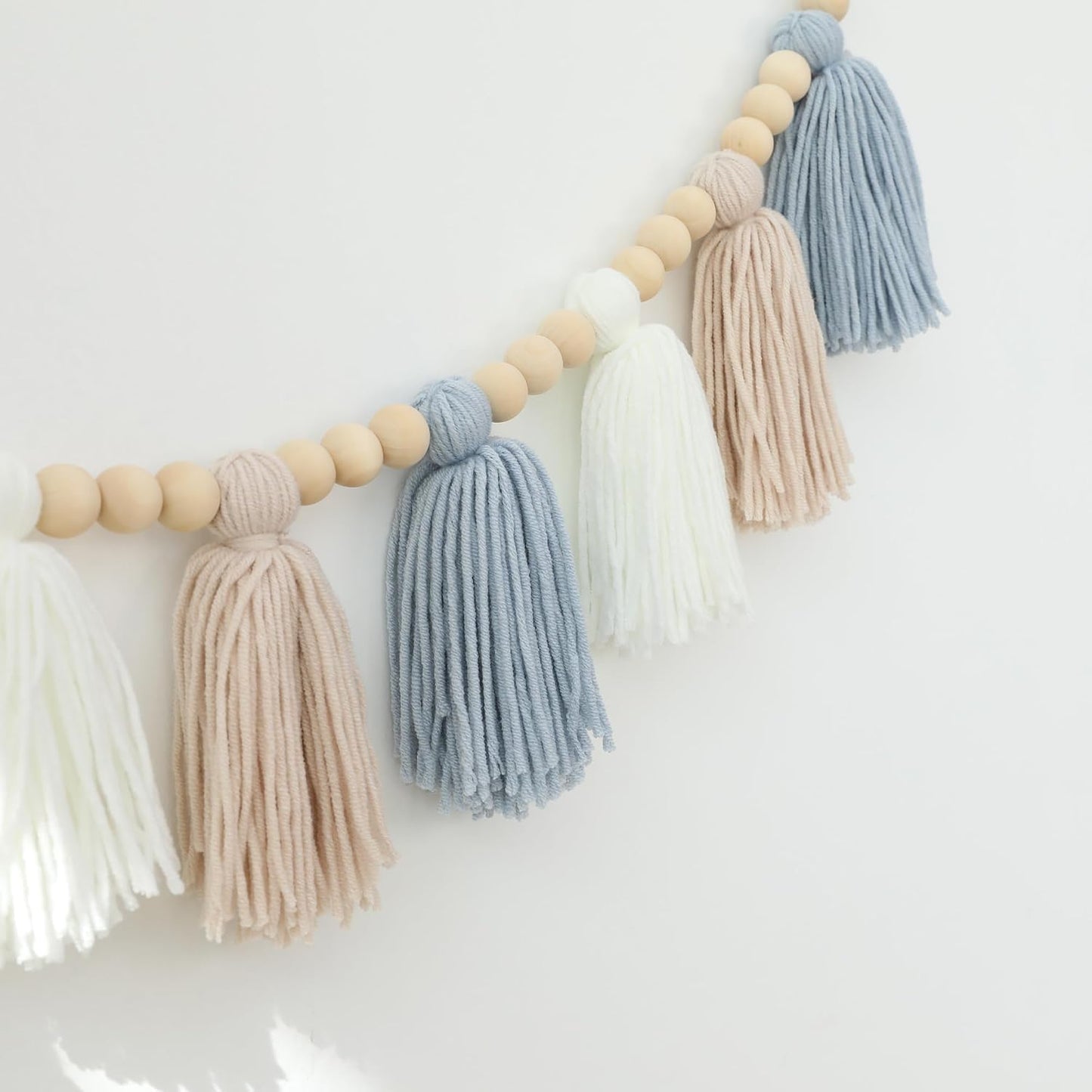 Boho Yarn Tassel Garland / Blue