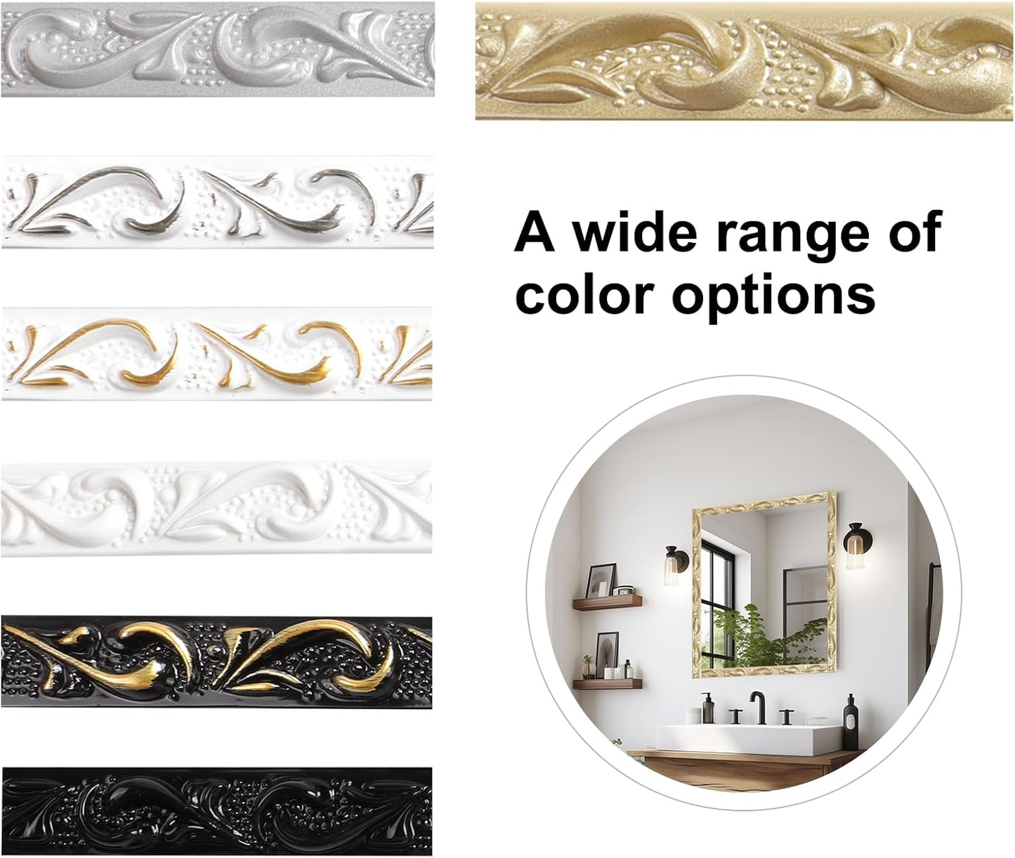 Flexible Self Adhesive Molding Trim / Champagne Gold-300cm / 118 Inch