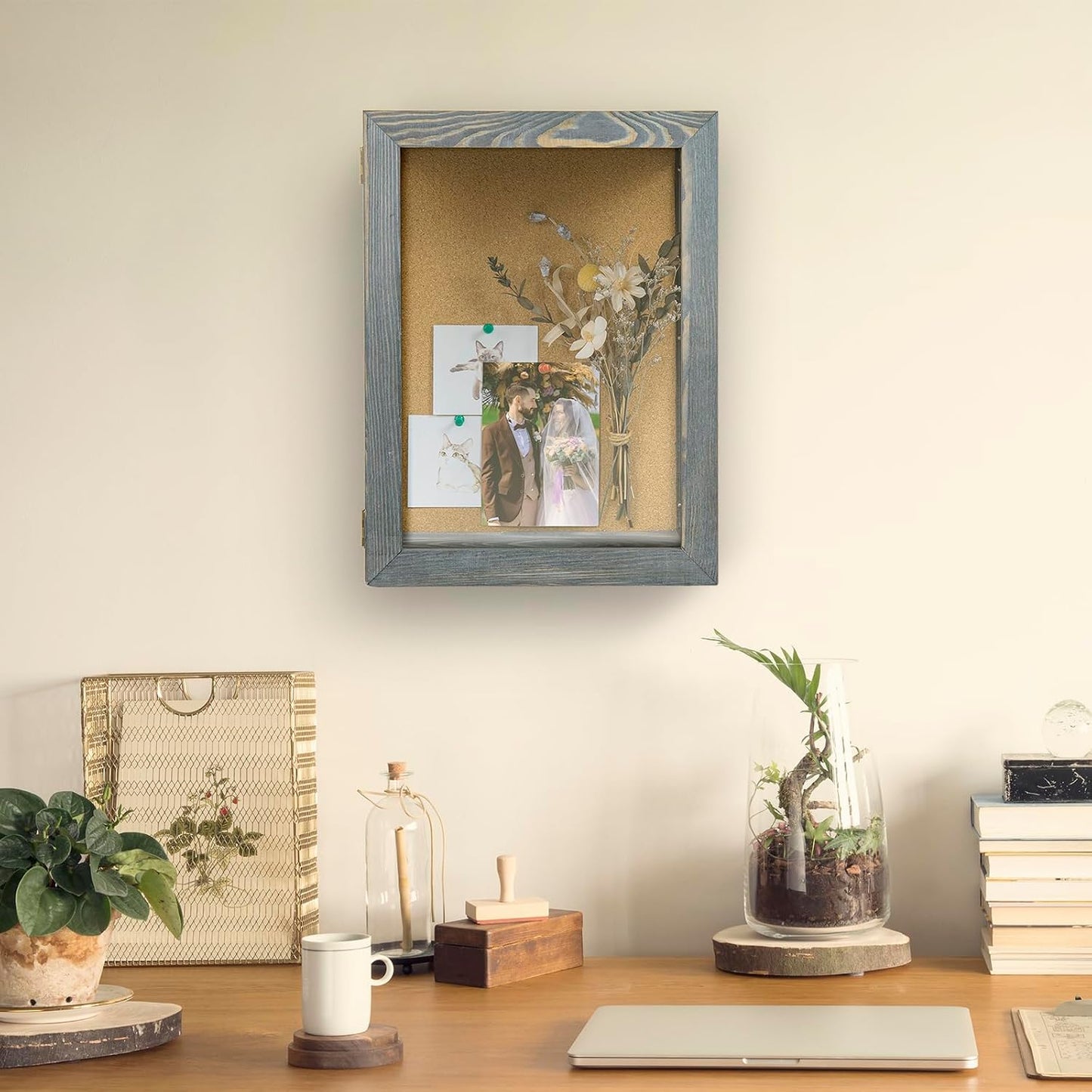 MyGift 11x15 Deep Shadow Box Frame, Display Case Wall Mount for Picture, Heirloom, Home Office Décor, Wedding &