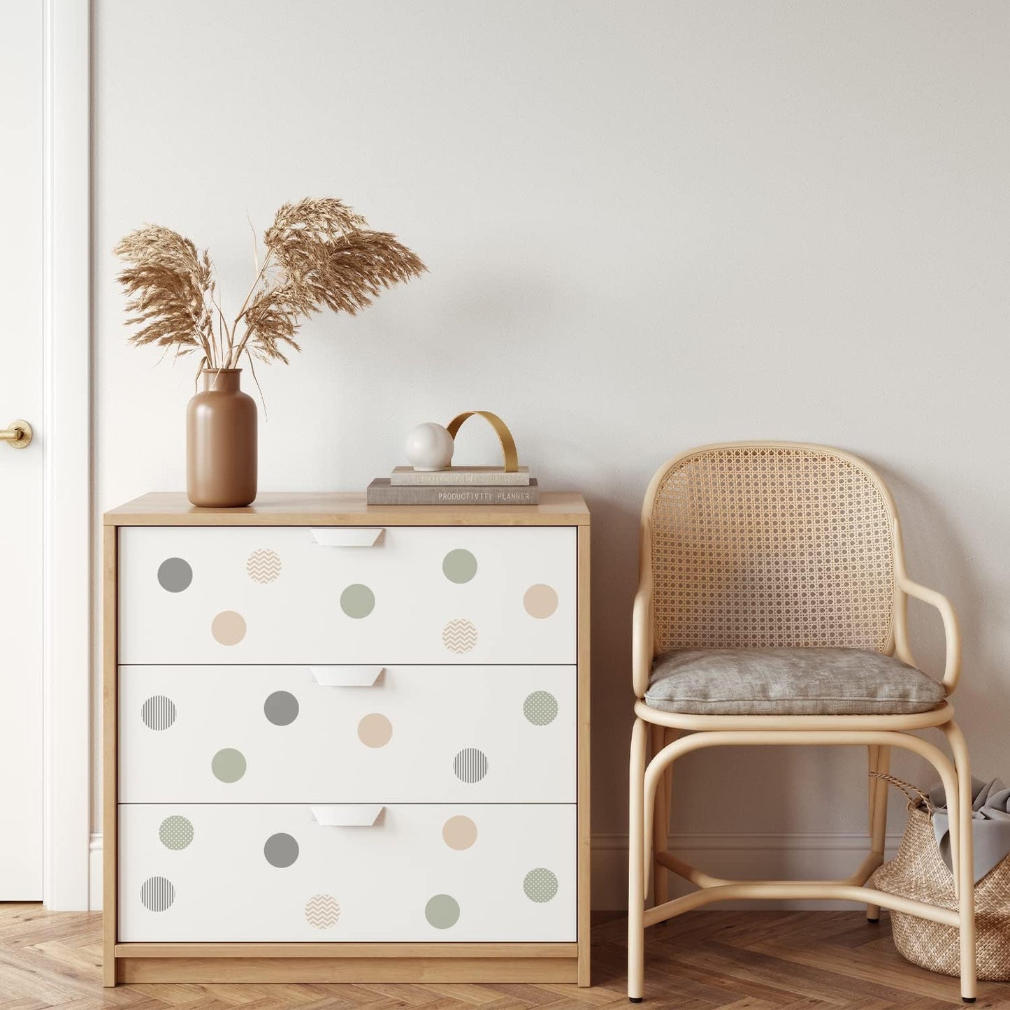 Boho Polka Dot Wall Decals / Boho Ripple-b / 12 Sheets / Set of 72