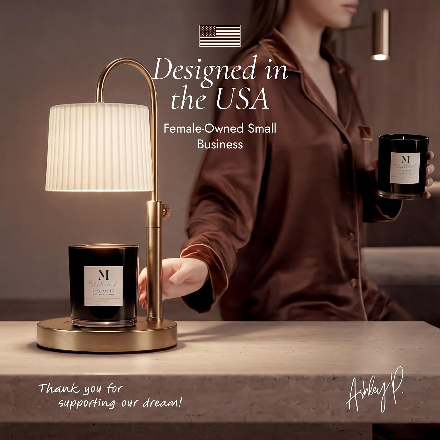 Dimmable Glass Candle Warmer Lamp with Timer - Adjustable Height Candle Lamp Warmer with Timer (8H/4H/2H) - Wax Melter