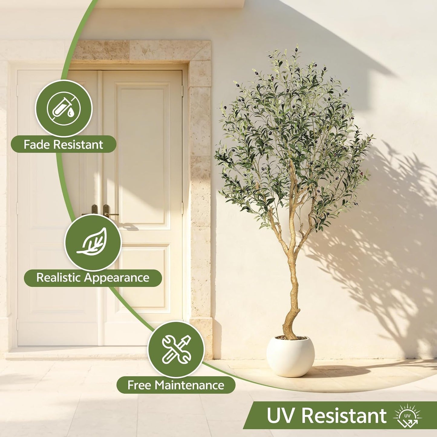 Faux Olive Tree / 7ft / Natural / 7 Inch
