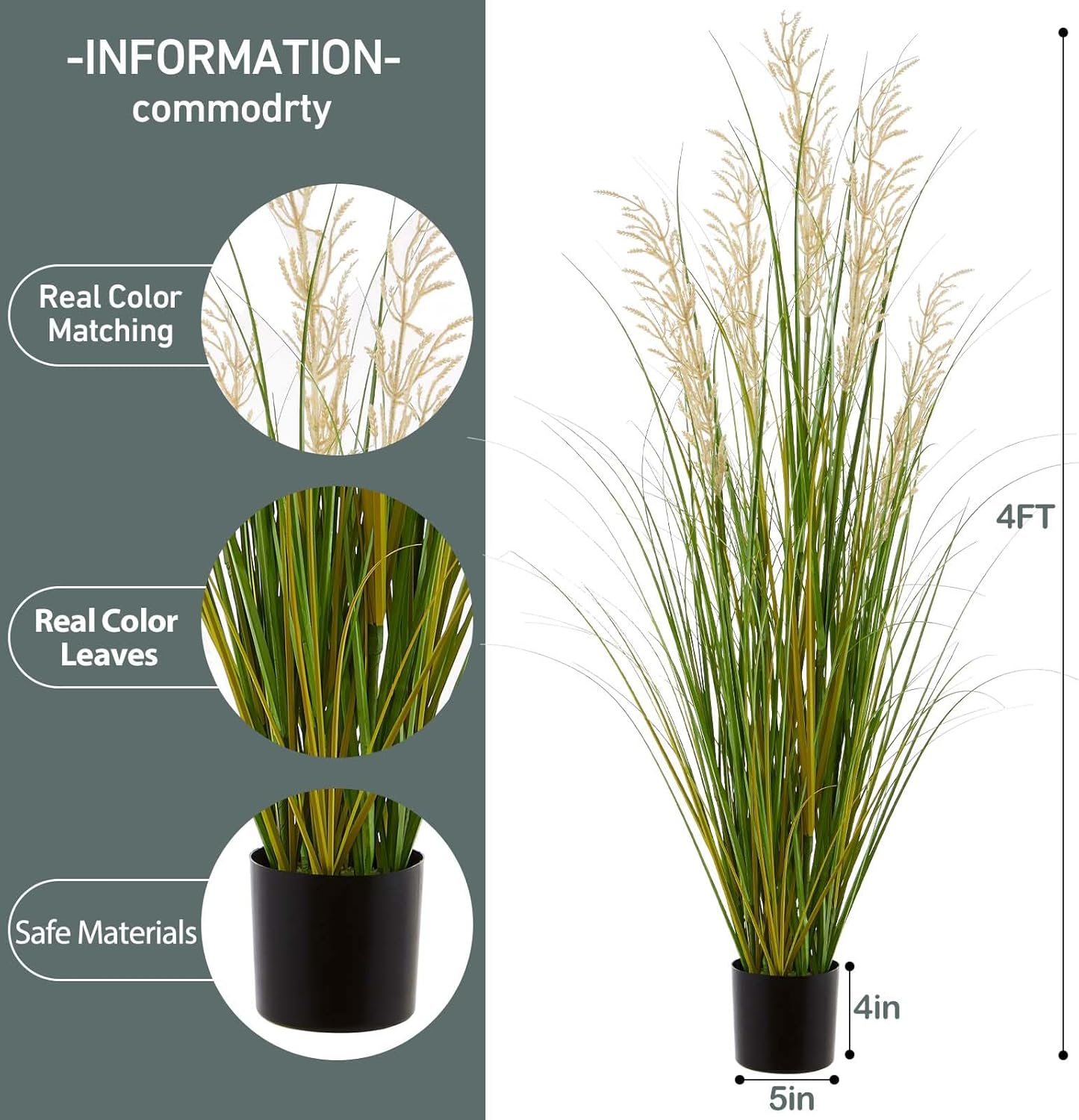 Artificial Plant / Faux House Plants in Pot / 47 Inch