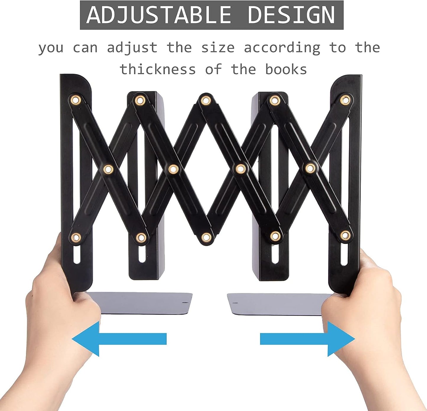 Metal Bookends for Heavy Books / Black