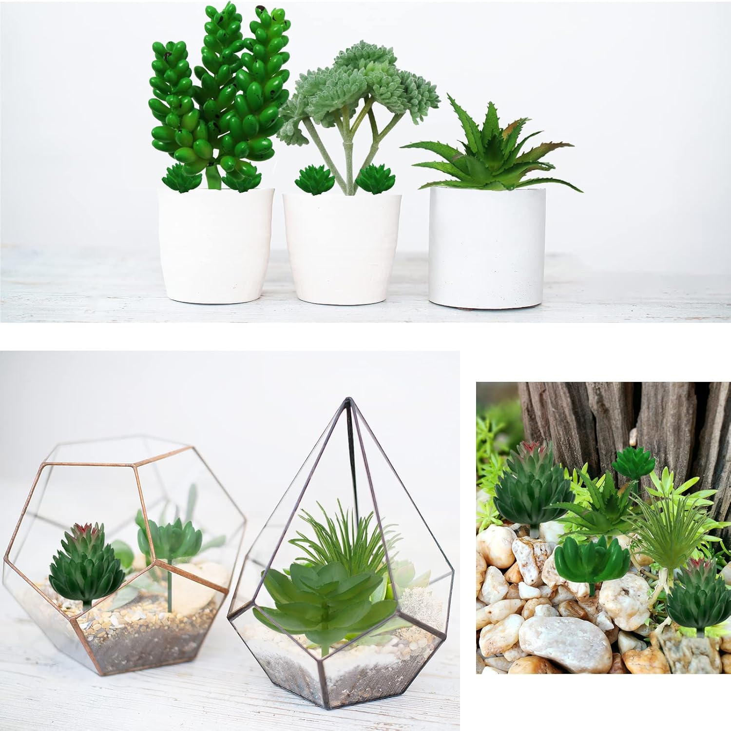 Succulents Plants Artificial / Green Succulents / Set of 22