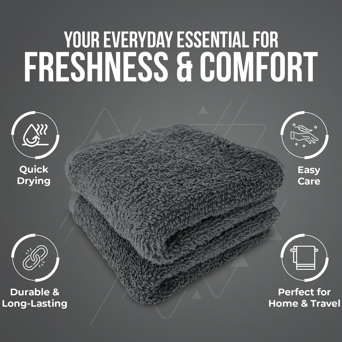 DAN RIVER 24 Pack Cotton Wash Cloths Set for Showering [12x12] Assortment 5 | Lighter Weight, Quick to Dry, Super Soft