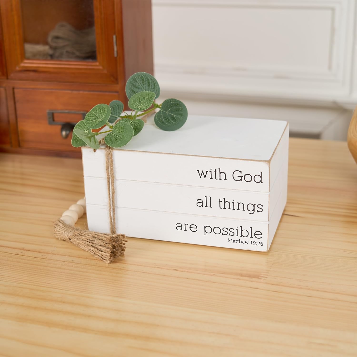 Faux Books / Rustic Farmhouse Decor Books / with God