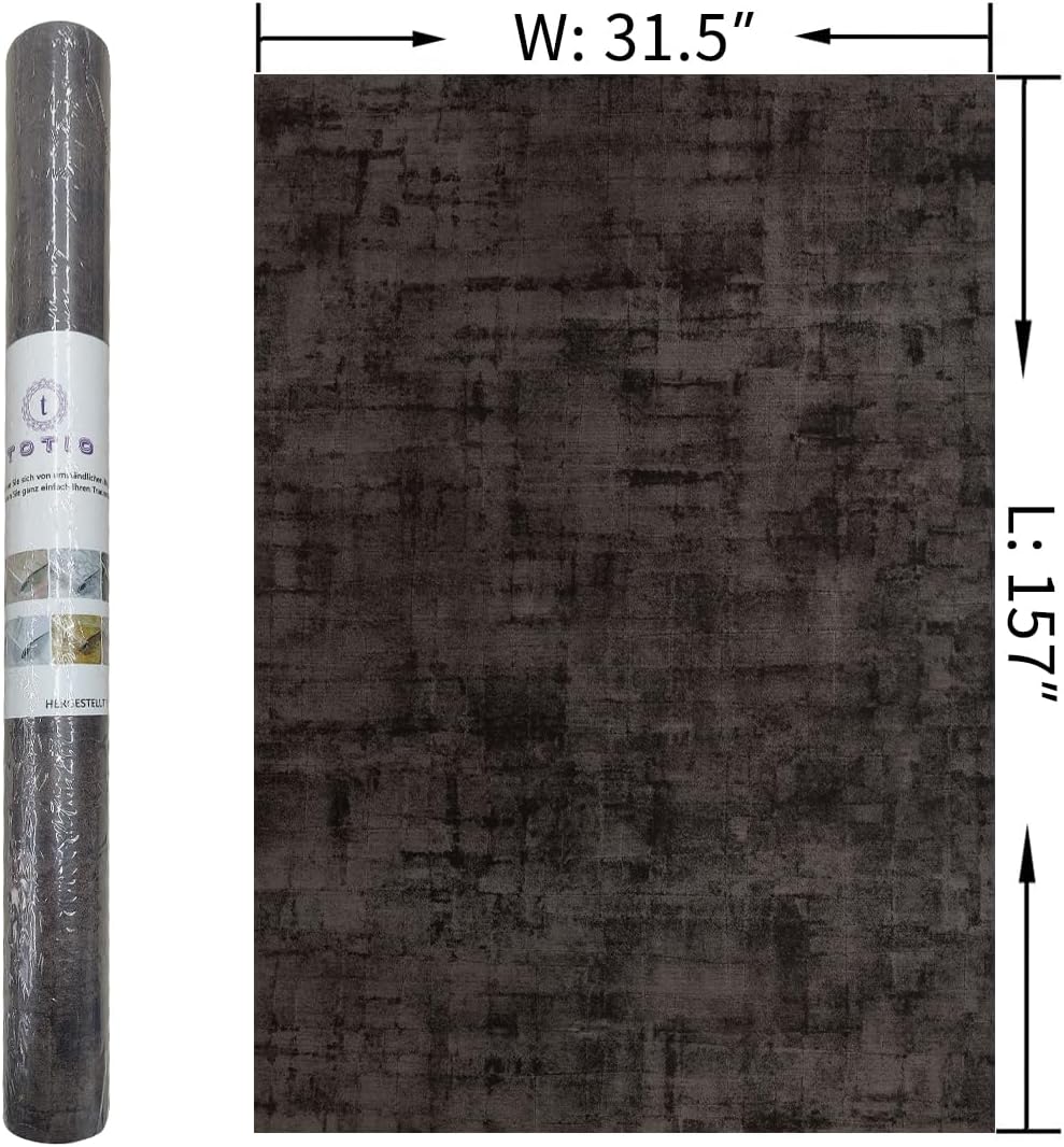 Industrial Style Wallpaper Extra Wide Concrete Wallpaper Grey Black / 31.5 x 157 / Black Grey