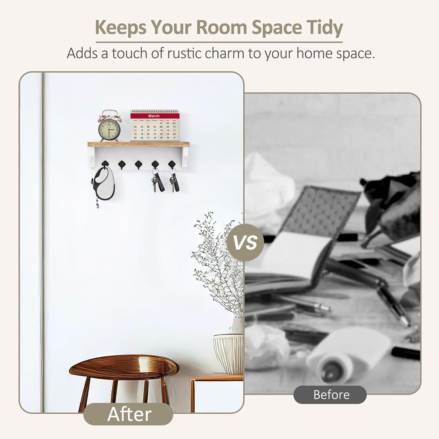 Key Holder / Wall Mount Key Rack / Wood