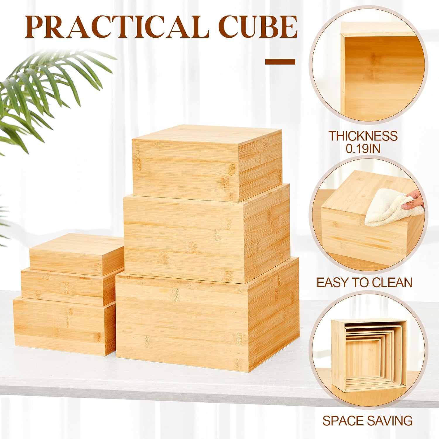 Cake Cupcake Display Stand Cube / 10" 9" 8" 7.5" 6.7" 6 / Beige / Set of 6