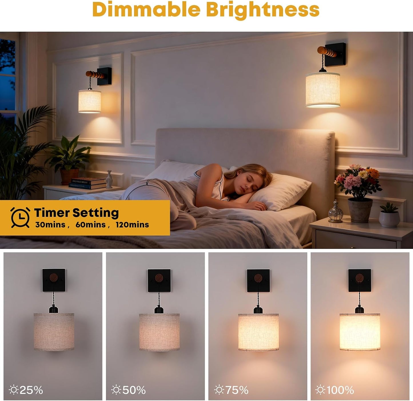 Battery Operated Wall Sconces Set of 2, 8000mAh Rechargeable Sconce RGB 15 Colors Dimmable Wall Sconce Wireless Battery