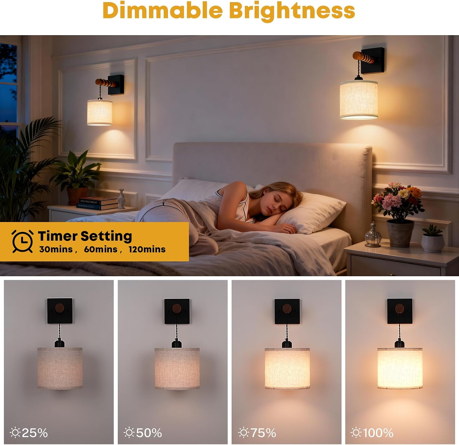 Battery Operated Wall Sconces Set of 2, 8000mAh Rechargeable Sconce RGB 15 Colors Dimmable Wall Sconce Wireless Battery