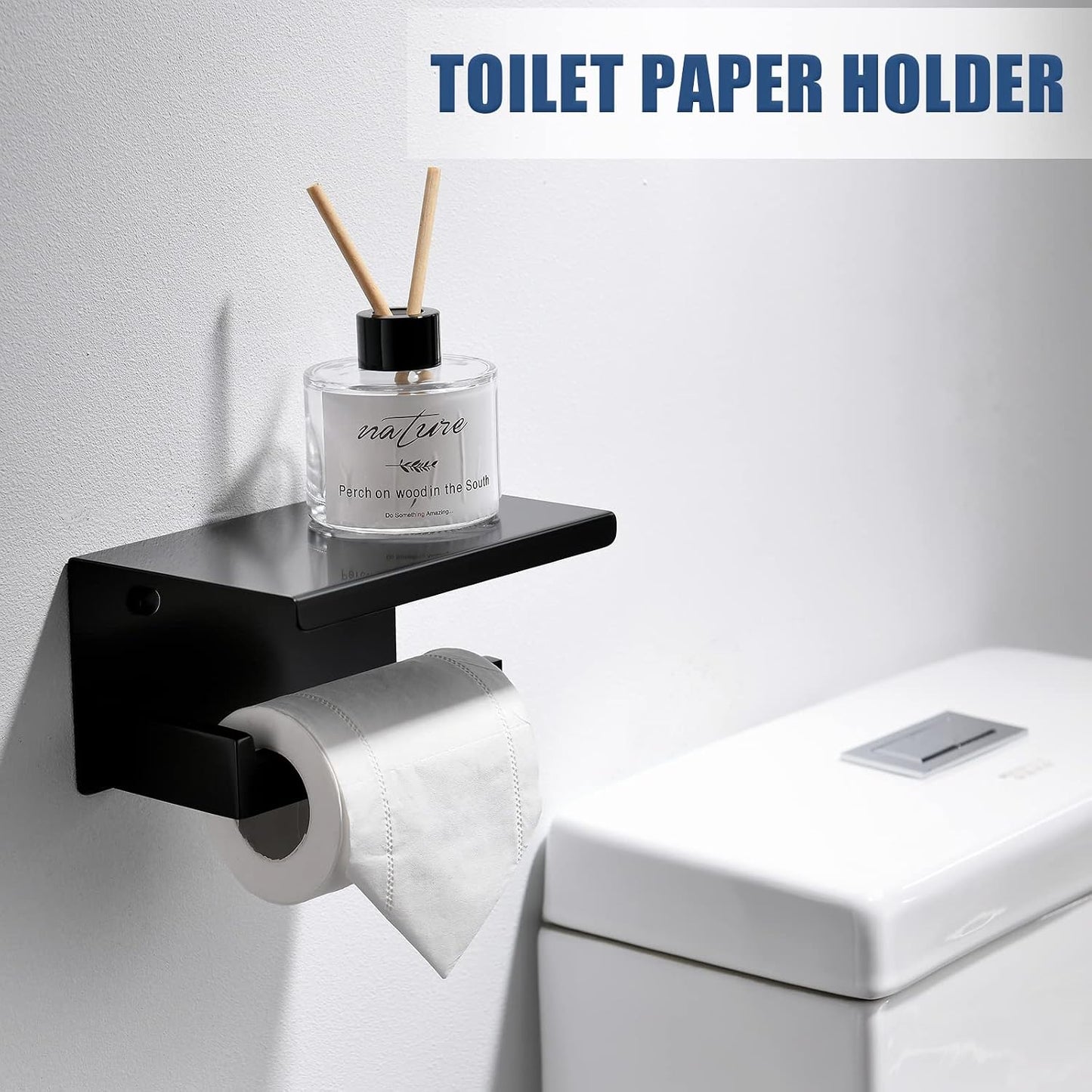 Bathroom Towel Bar Holder Sets Matte Black 4-Piece Bathroom Hardware Set Stainless Steel Bath Accessories Kit. Wall