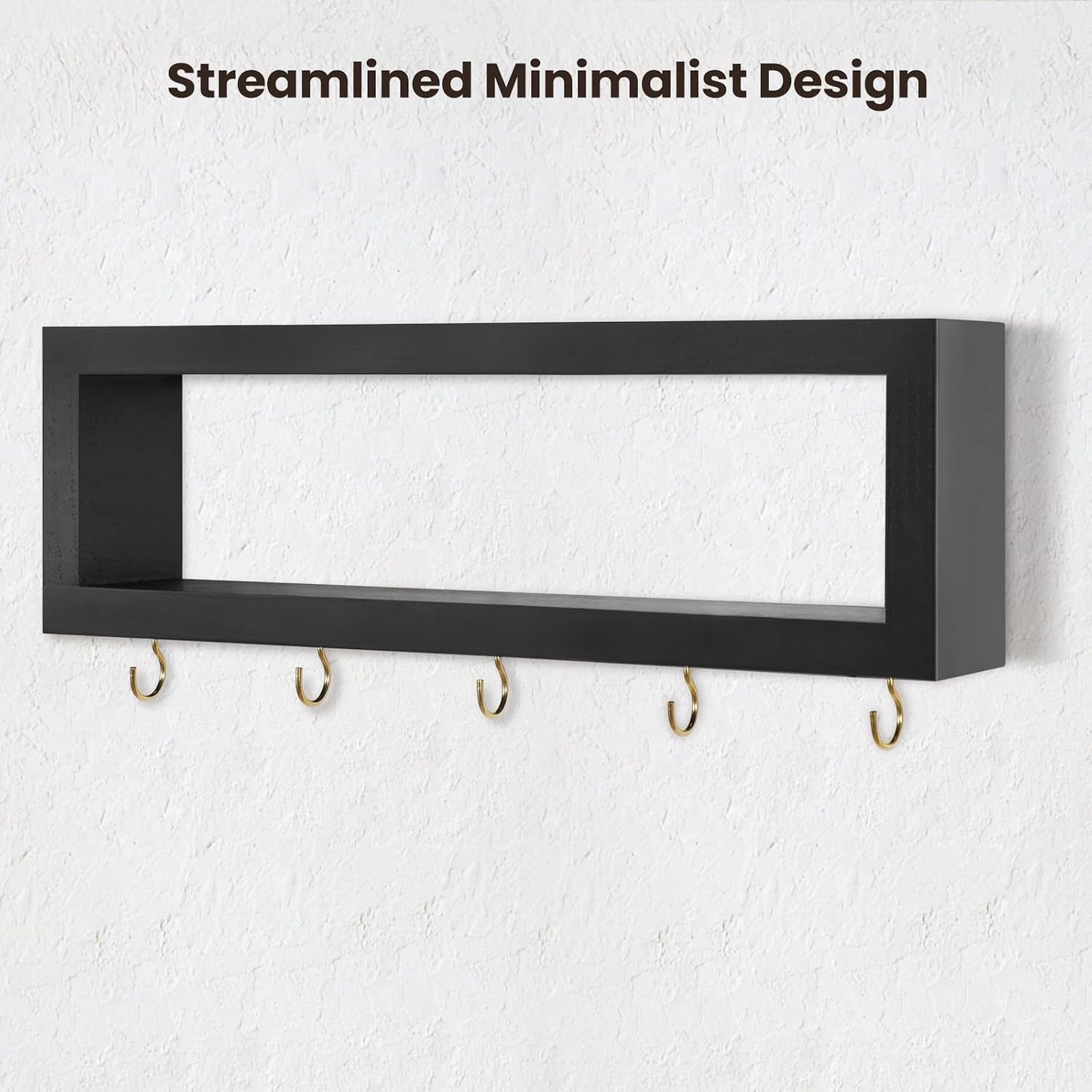 Hooks / Decorative Key and Wallet Holder / Black