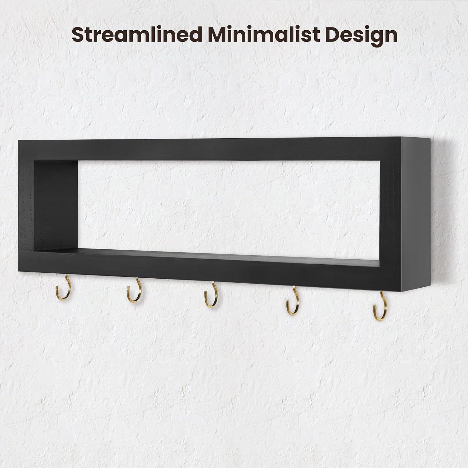 Hooks / Decorative Key and Wallet Holder / Black