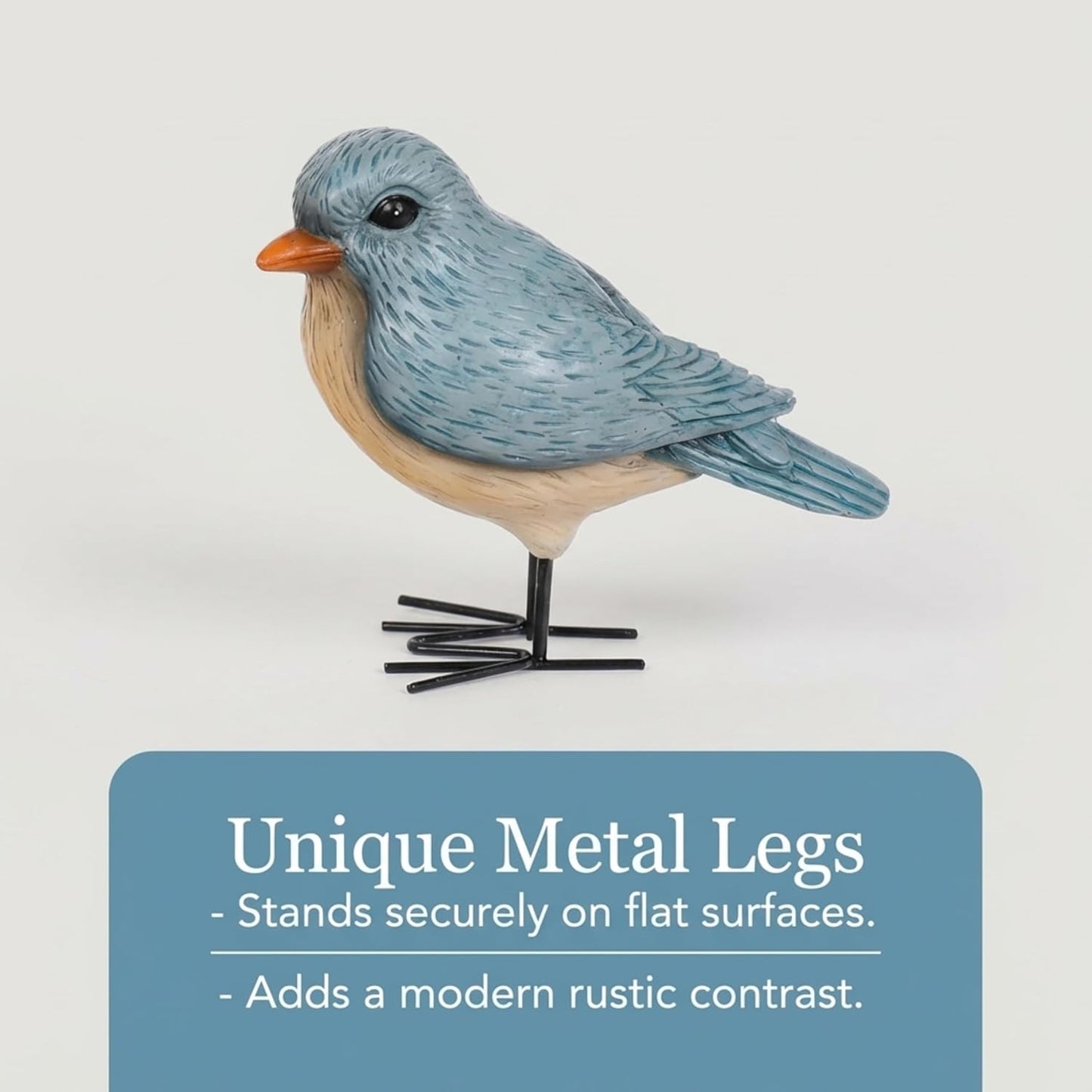 Rustic Bird Figurine / Blue