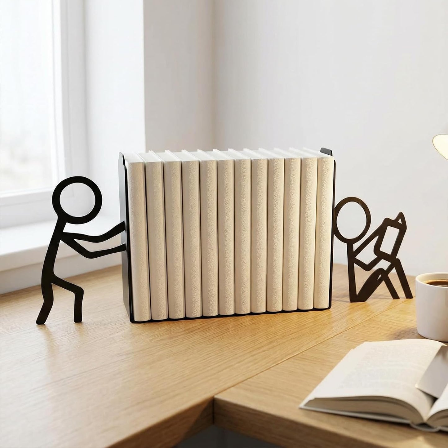 Bookends Decorative Metal Unique Cool Home Desk Bookend Funny Books / Sitting Little Figure Design