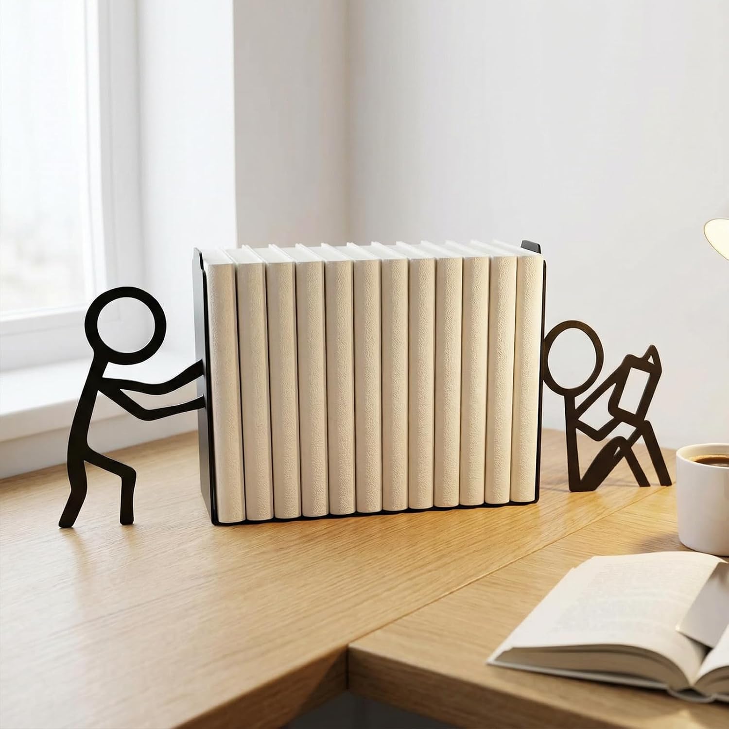 Bookends Decorative Metal Unique Cool Home Desk Bookend Funny Books / Sitting Little Figure Design