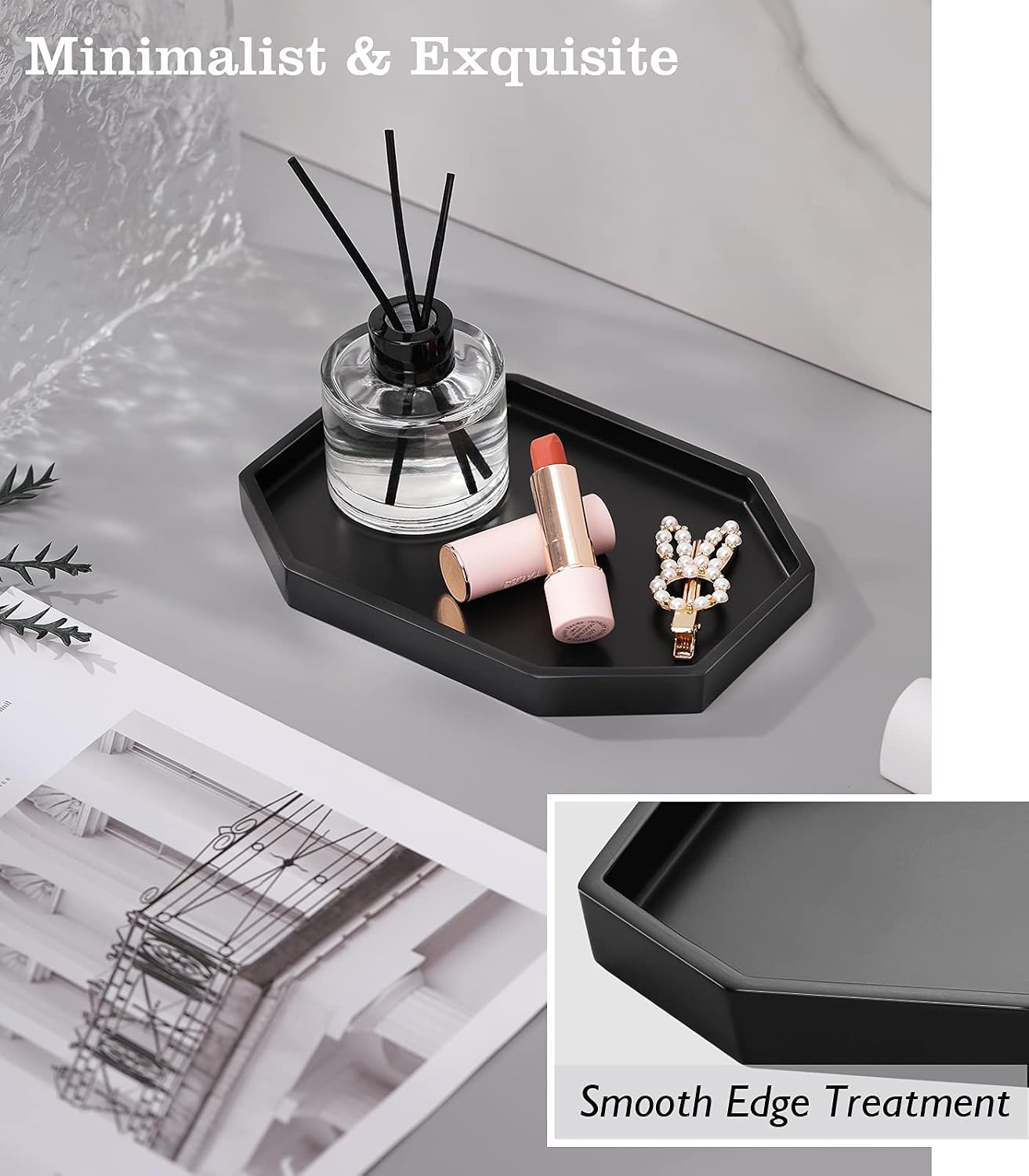 Candle / Vanity Tray / Matte Black