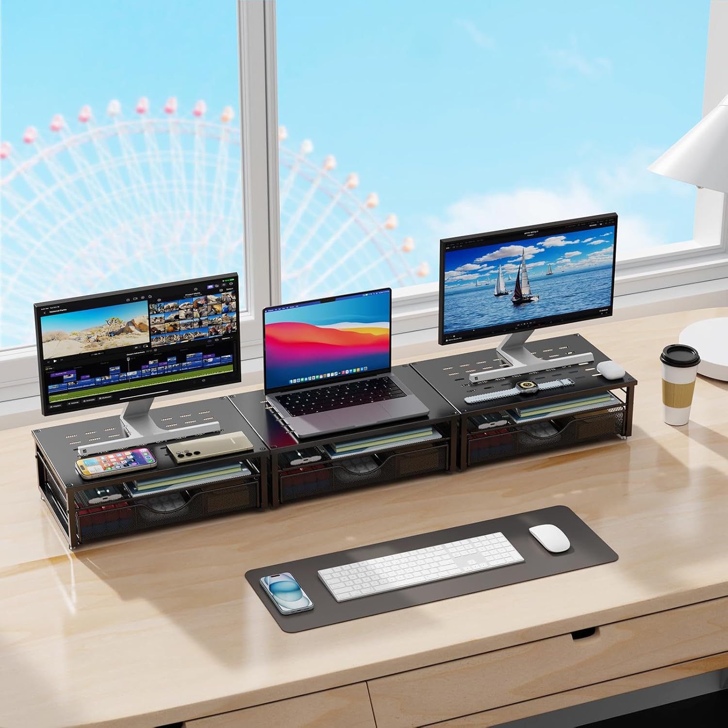 Computer Monitor Stand Riser / Black