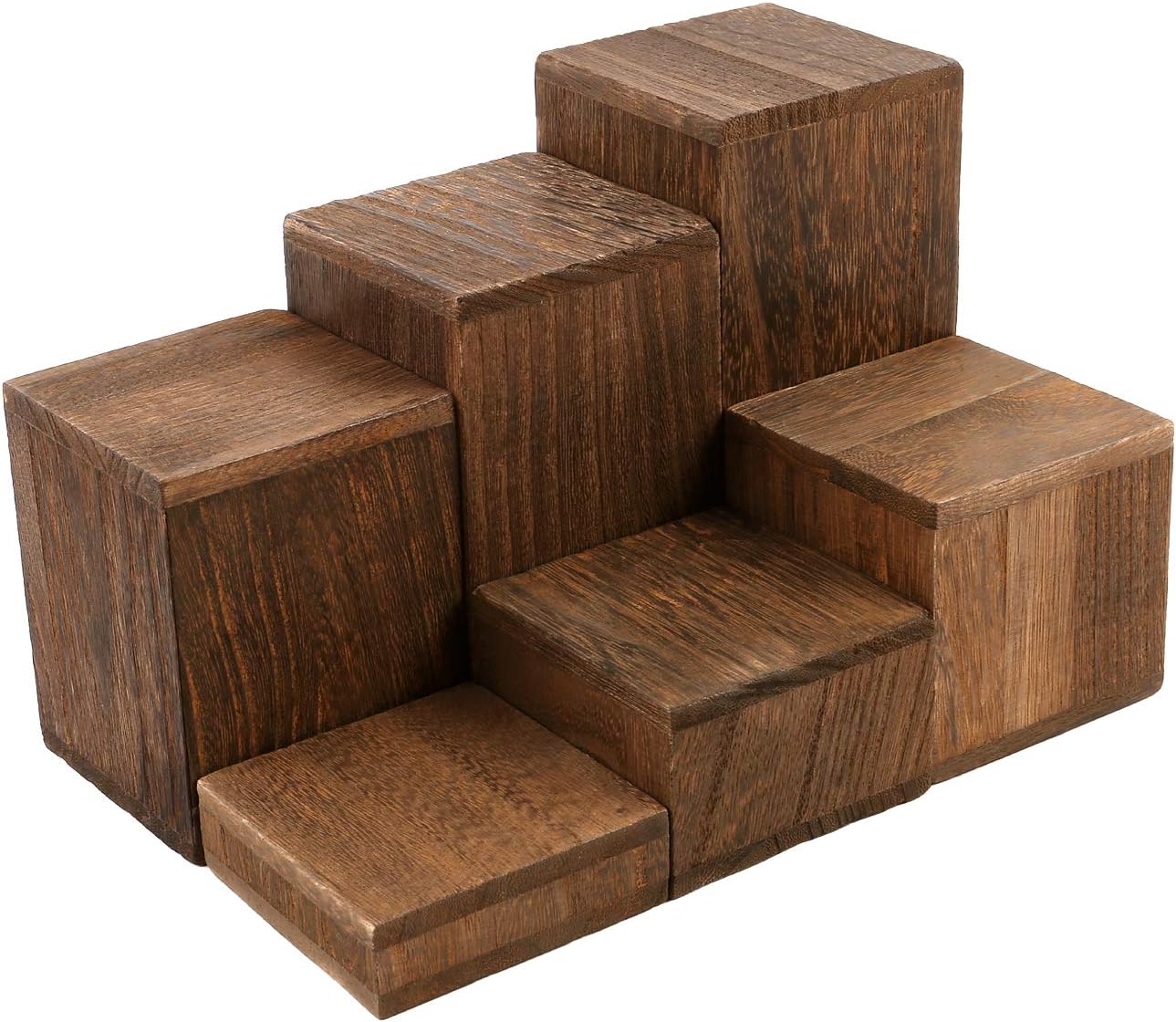 Wooden Square Risers for Display Jewelry and Accessories Display Stand Wooden / Brown / Set of 6