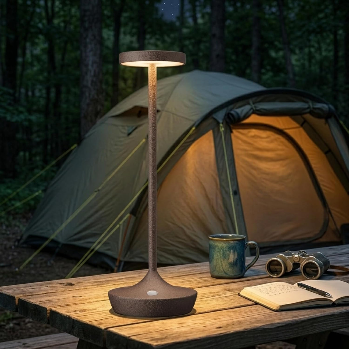 2 Pack Cordless Table Lamps, Rechargeable 6000mAh, 72H Runtime, Waterproof | Stepless Touch Dimming with 3 Color Modes