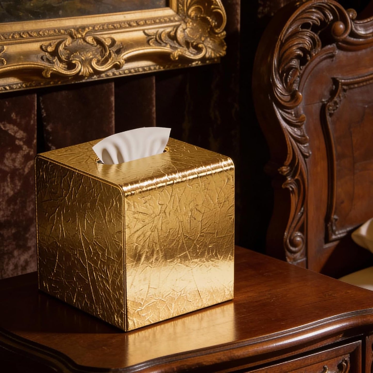 Tissue Box Cover / Gold