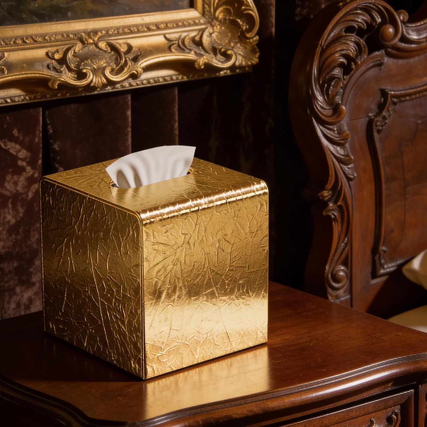 Tissue Box Cover / Gold
