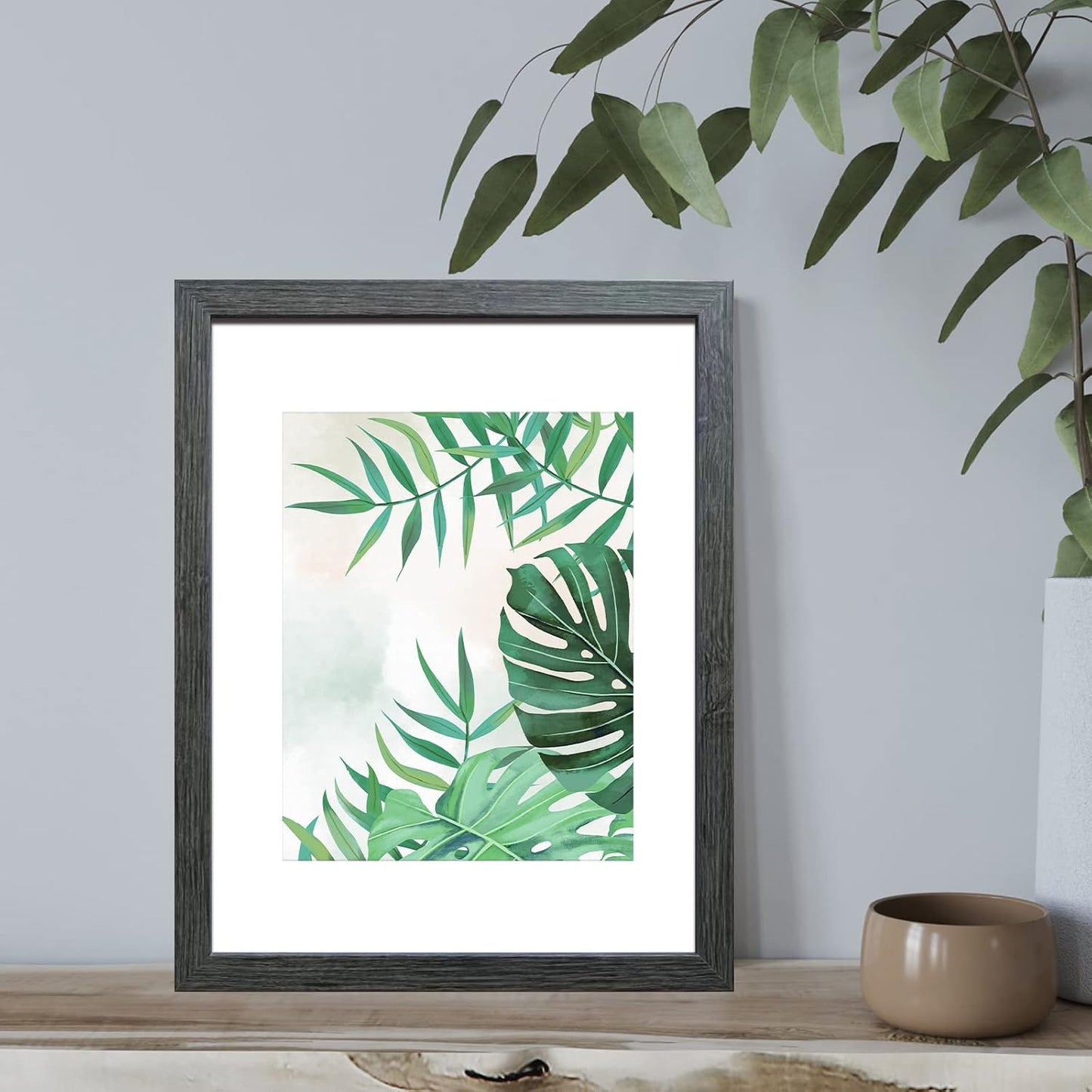 SESEAT 11x14 Frames, Display Pictures 8x10 With mat or 11x14 Prints Without Mat, Wall Mounting, Dark Grey, 6PCS